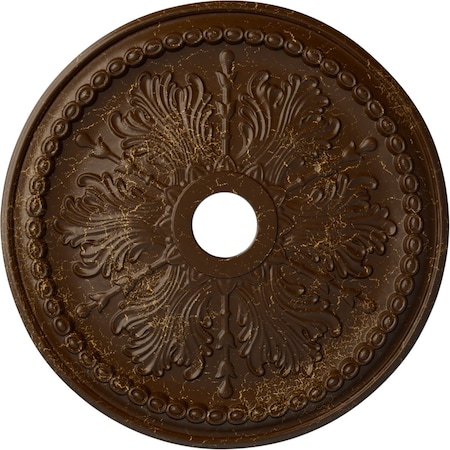 Ekena Millwork Winsor Ceiling Medallion (Fits Canopies up to 4"), 27 1/2"OD x 4"ID x 1 1/2"P, Root Beer Crackle CM27WIRBC